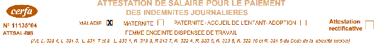 Attestation de salaire maladie